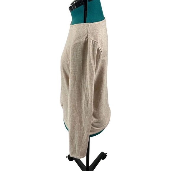 Ann Taylor gold neutral tie top- size M - Picture 4 of 8